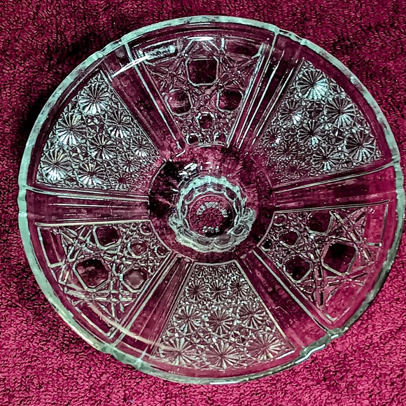 Vintage Fng Indonesia Daisy Button Pattern Glass Candy Bowl With Lid - Picture 10 of 12